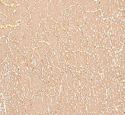 Metallic Mesh Draped Gown In Rose Gold