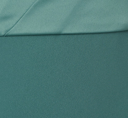 One-Shoulder Long Satin Crepe Mermaid Gown In Green Slate