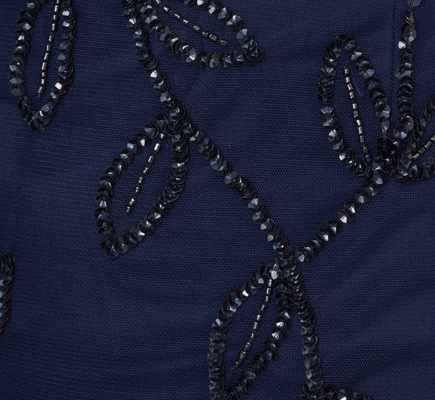 Sleeveless Blouson Mermaid Gown With Jasmine Beading In Light Navy