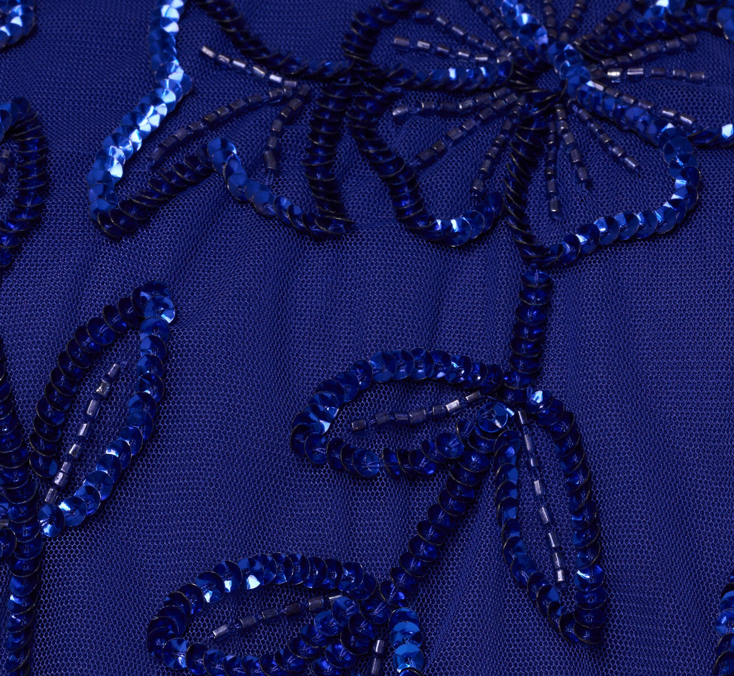 Sleeveless Blouson Mermaid Gown With Jasmine Beading In Dark Blue Violet