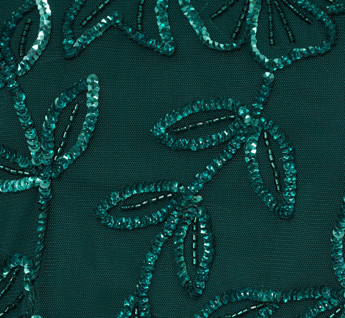 Sleeveless Blouson Mermaid Gown With Jasmine Beading In Gem Green