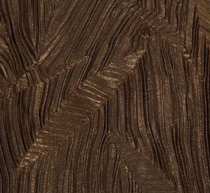 Textured Jacquard High Low Dress With Notched Neck In Metallic Gold