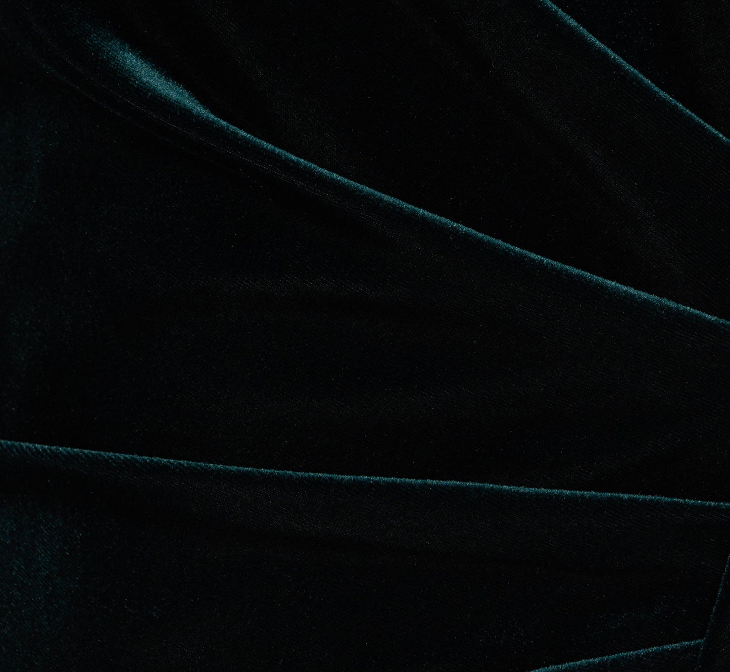 Off The Shoulder Velvet Mermaid Gown With Organza Ruffle In Hunter