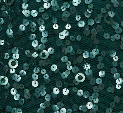 Multicolor Floral Beaded Mermaid Gown With Dolman Sleeves In Gem Green