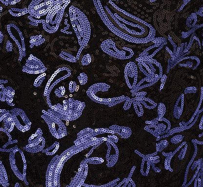 Plus Size Sequin Embroidered Gown In Black Blue