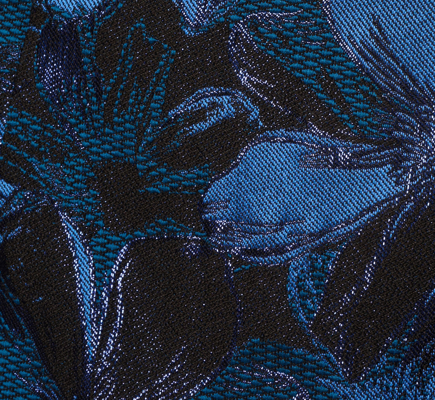 Off Shoulder Jacquard Gown In Blue Multi