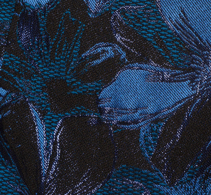 Off Shoulder Jacquard Gown In Blue Multi