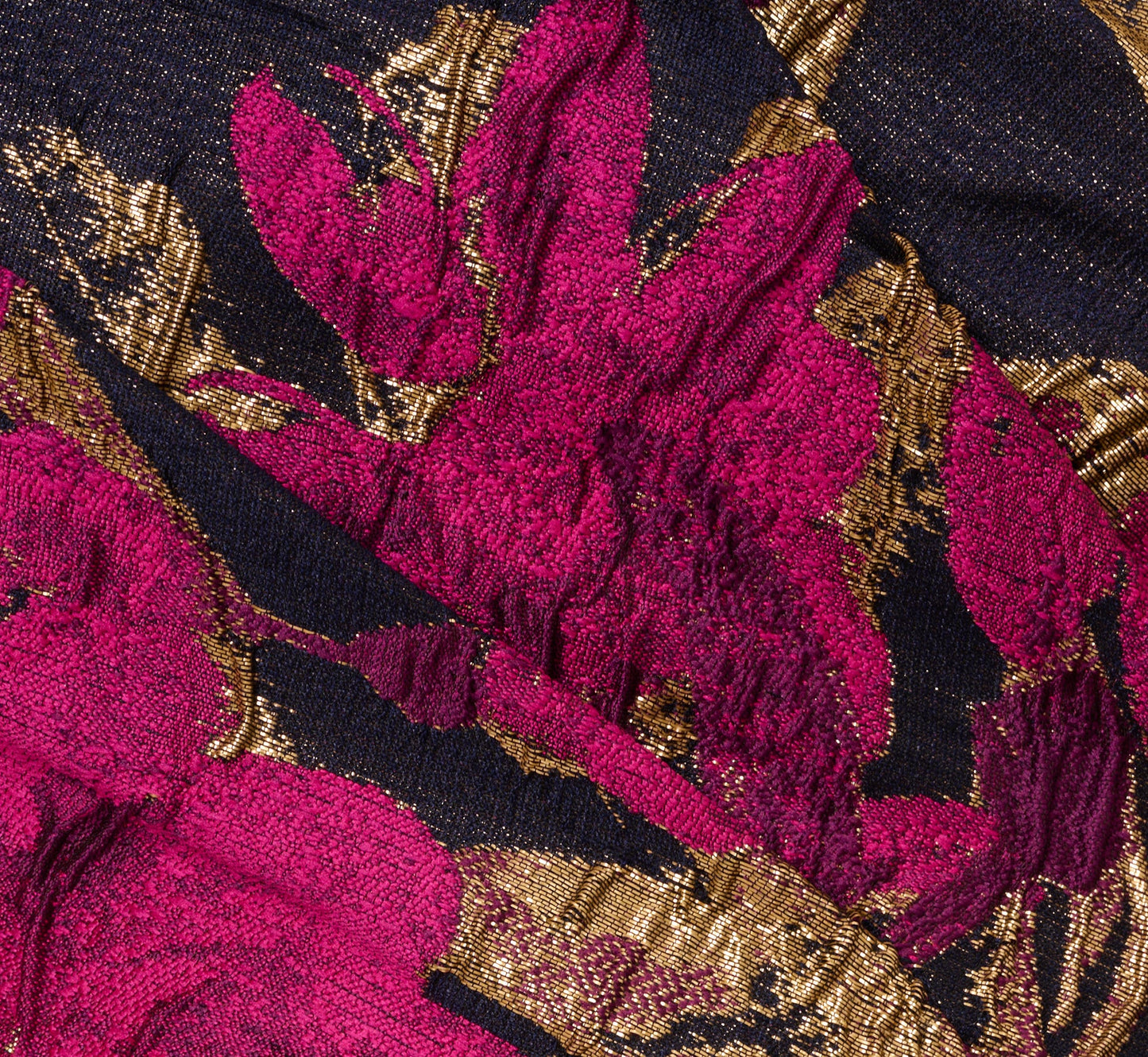 One Shoulder Jacquard Dress In Navy Pink