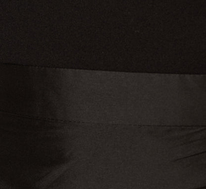 Crepe Combo Taffeta Dress In Black