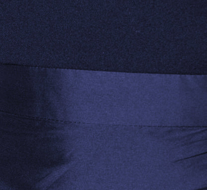 Crepe Combo Taffeta Dress In Light Navy