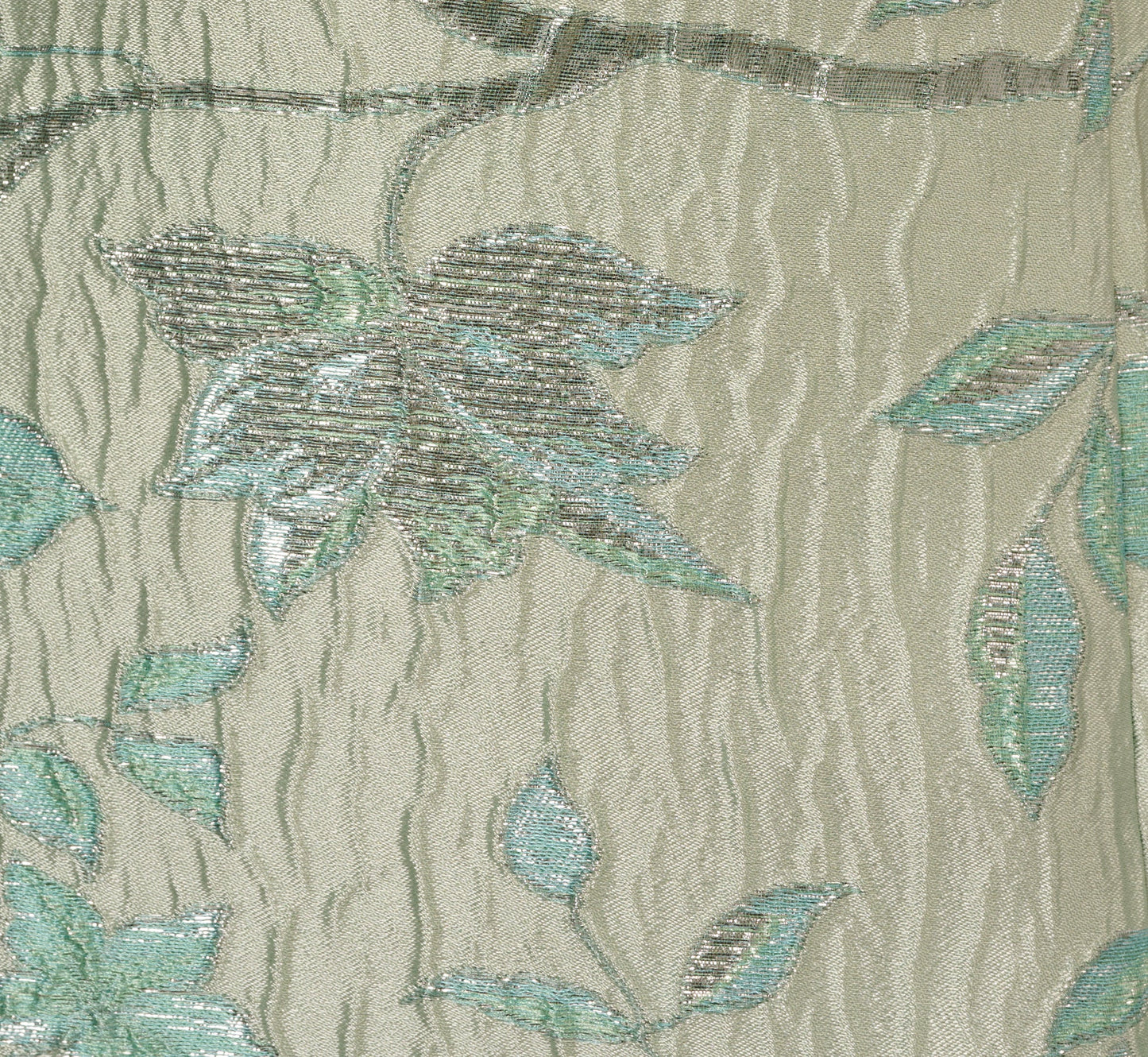 Off Shoulder Floral Jacquard Mermaid Gown In Icy Sage