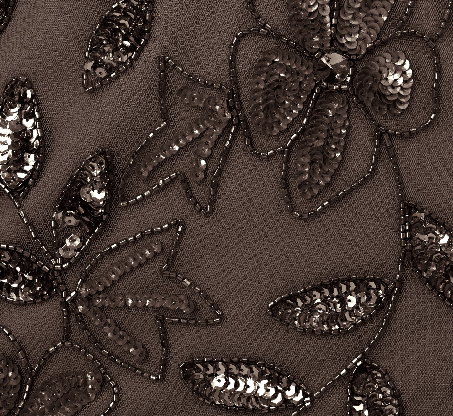 Blouson Short Sleeve Beaded Long Dress In Lead