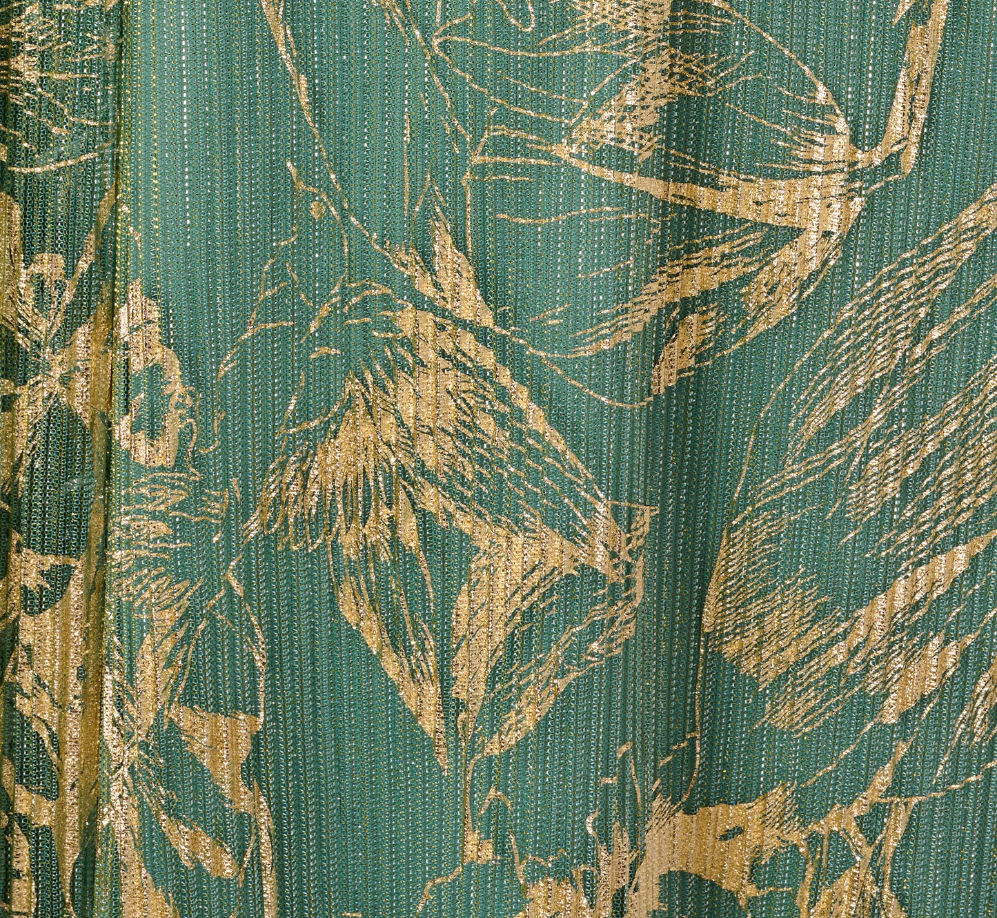 Sleeveless Metallic Crinkle Midi Dress In Sage Gold