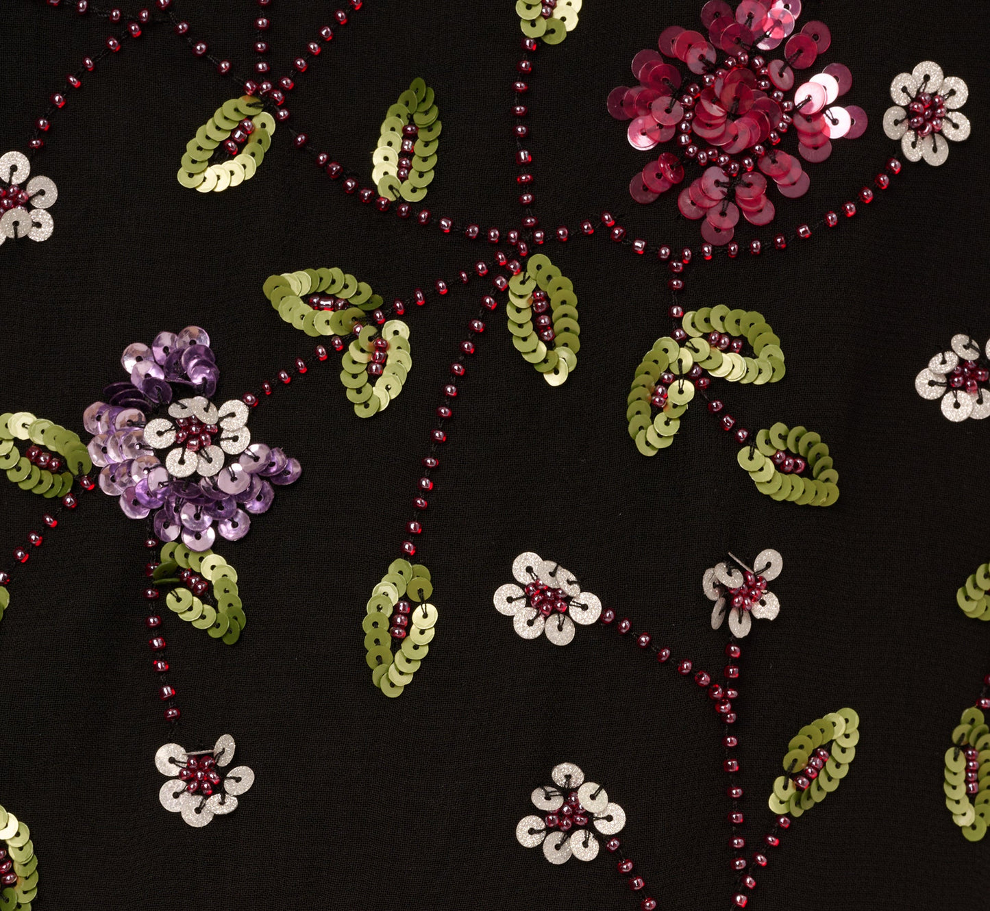 Bow Shoulder Floral Beaded Sheath Dress In Black Multi