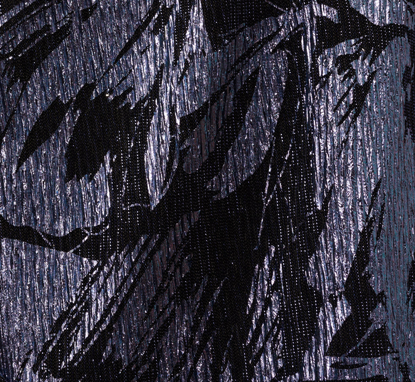 Crinkle Metallic Keyhole Halter Ruffle Gown In Navy