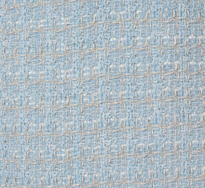 Sleeveless Tweed Beaded Keyhole Shift Dress In Light Blue