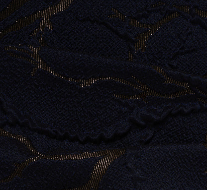 Sleeveless Jacquard Column Gown In Navy