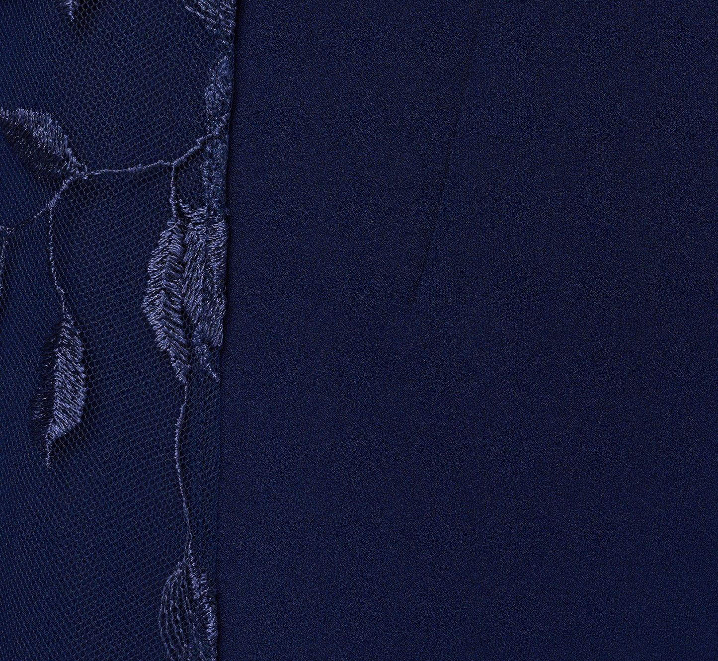 One Shoulder Floral Cape Sleeve Dress In Navy Sateen