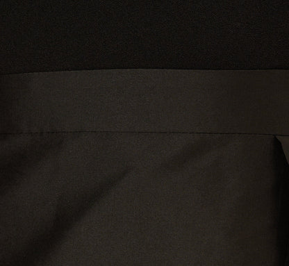 Sleeveless Asymmetrical Draped Taffeta Combo Gown In Black