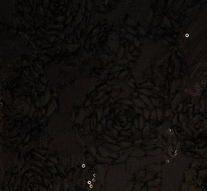 Sleeveless Sequin Soutache Bubble Cocktail Dress In Black