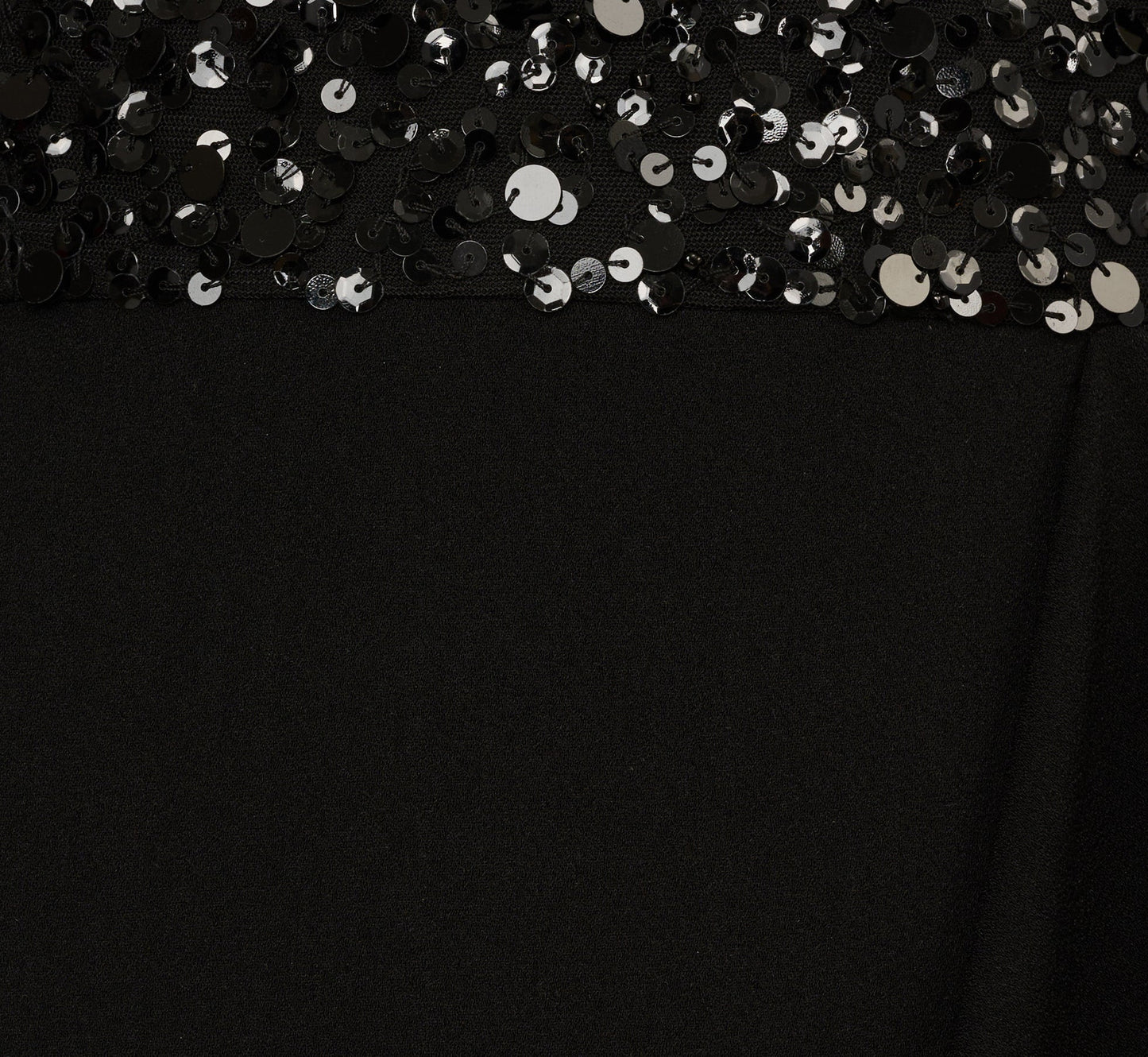 Strapless Sequin Ruffle Combo Gown In Black