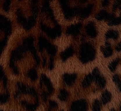 Animal Print Faux Fur Bolero Shrug In Brown Black
