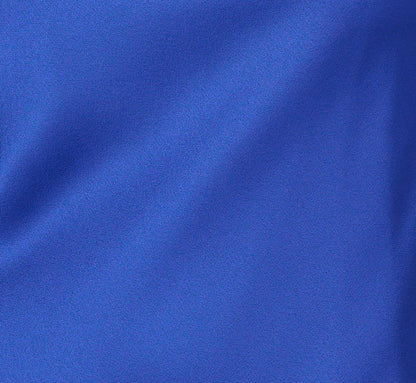 Satin Floral Beaded Halter Mermaid Gown In Deep Sapphire