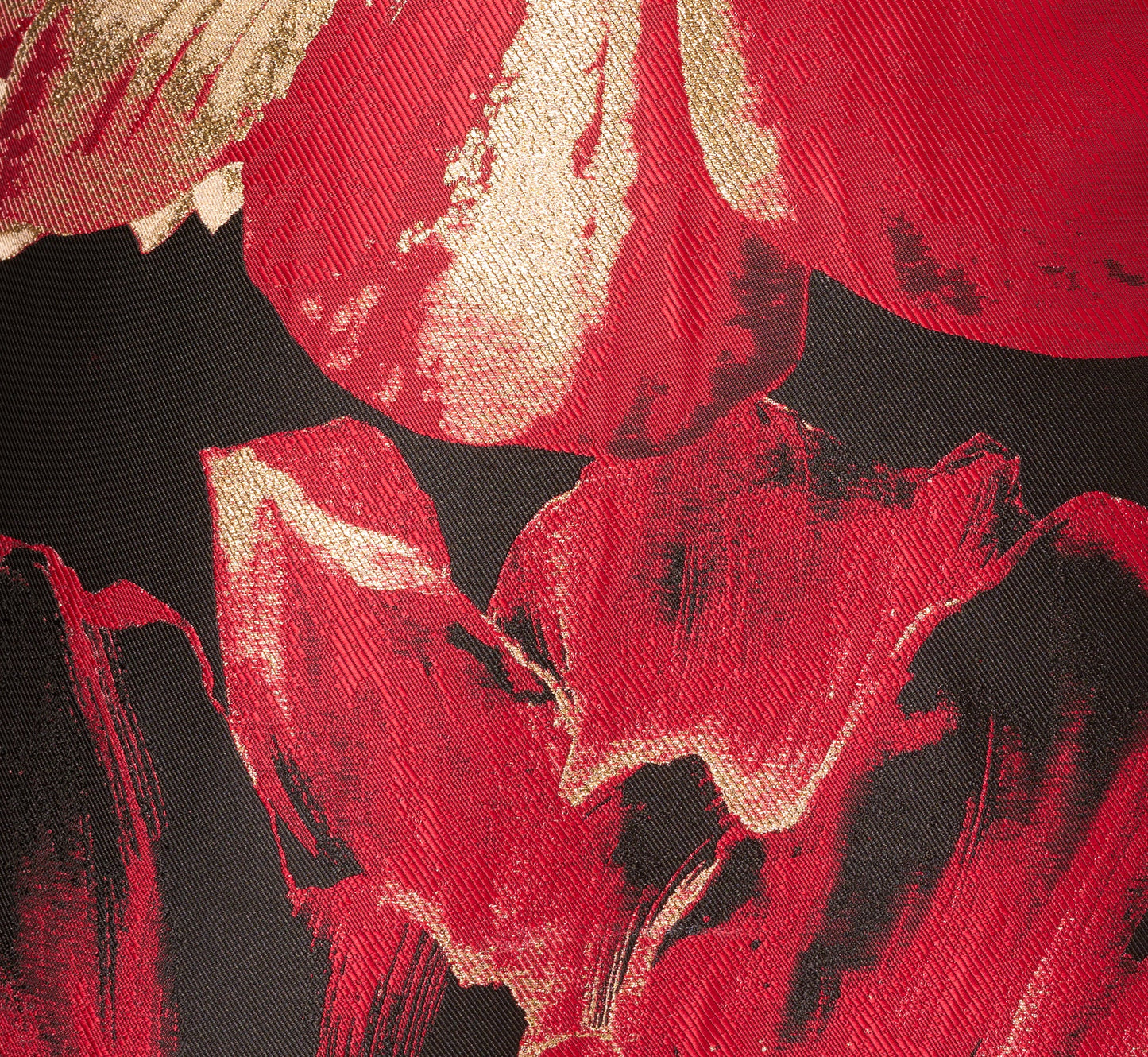 Combo Fabric Cap Sleeve Gown In Black Red Multi