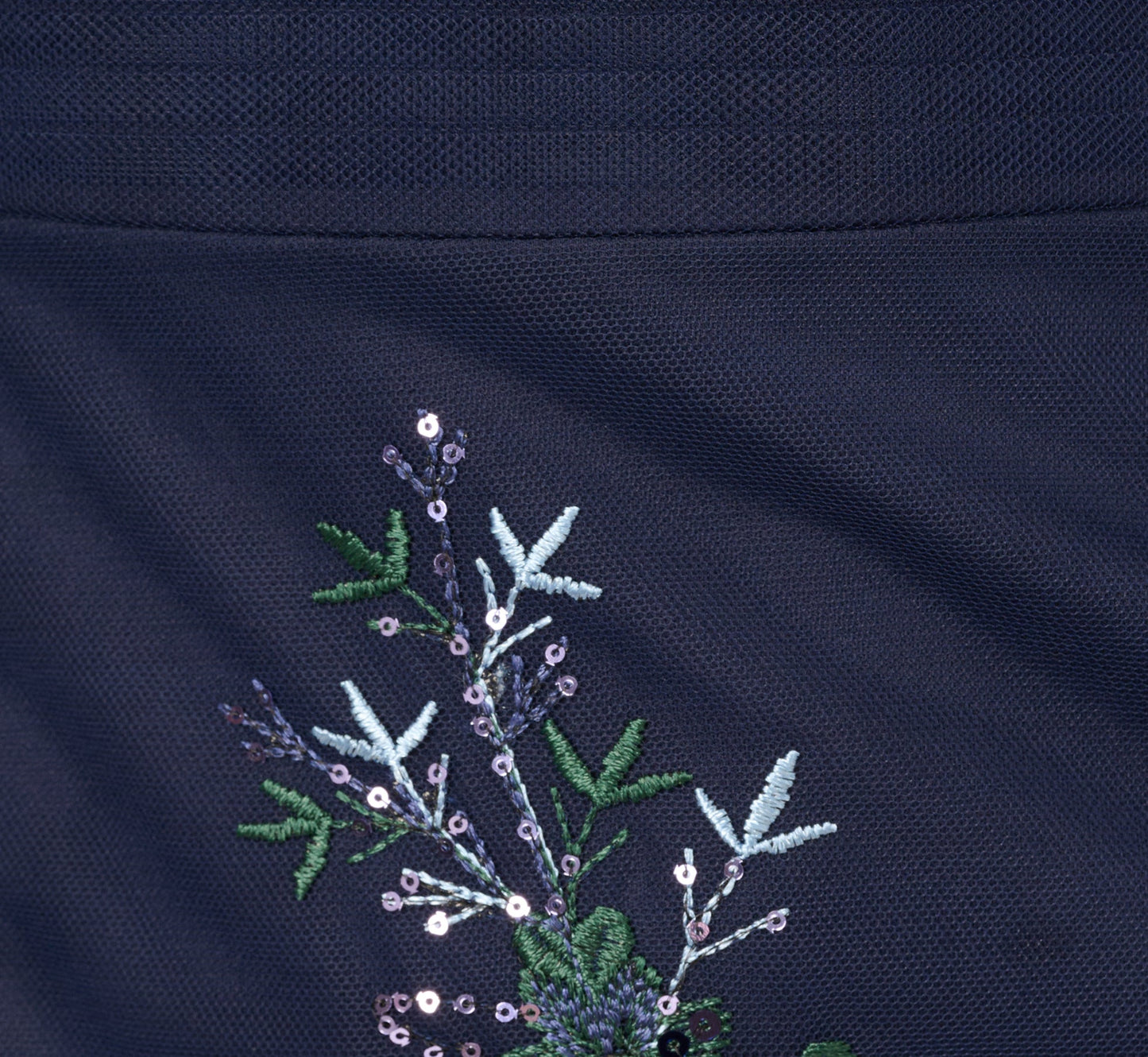 Off Shoulder Sequin Embroidery Mermaid Gown In Navy