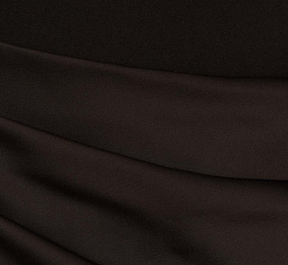 Draped Satin Halter Combo Dress In Black