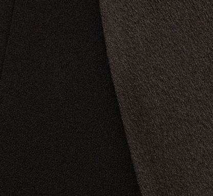 Knit Crepe Long Sleeve Blazer Dress With Feather Trim In Black